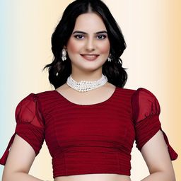 TANISHM FEB TEX Round Neck Saree Blouse-image-96