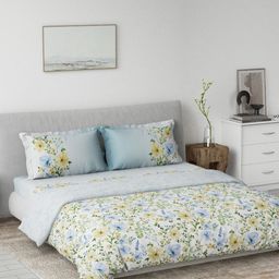 DDecor Blue & White Printed Mild Winter Pure Cotton Double King Regular Bedding Set-picture-37