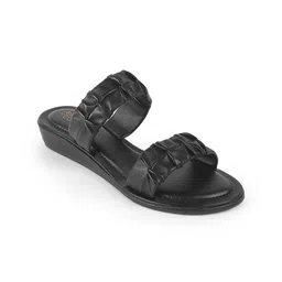 Tresmode Women Textured Open Toe Flats with Buckles-17
