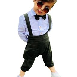 Belliza Kids Unisex Bow Tie Dungaree with Shirt-image-21