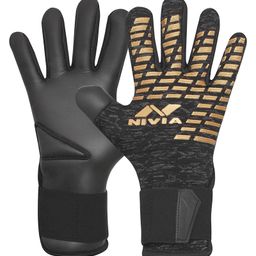 NIVIA Ashtang Gold Goal Keeper Gloves Size M- Black Gold-image-34