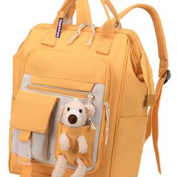 Bembika Diaper Bags for Mom And Dad Kids Diaper Bags For Travel Backpack With Teddy  Mustard-image-127