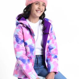 Pine Kids Full Sleeves Abstract Printed Medium Winter Hooded Jacket - Multicolor-image-62
