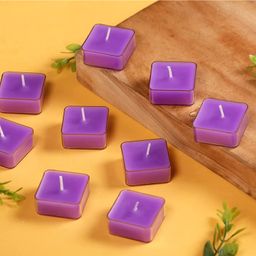 Parkash Candles Set of 9 Scented Square Shaped Tea Lights  - Purple-image-22