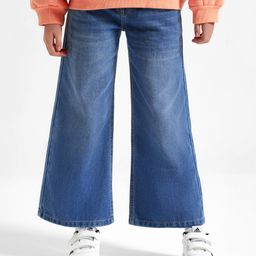 Primo Gino Woven Full Length Wide Leg  Denim Washed Jeans  -Blue-picture-48
