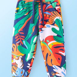 Babyhug Looper Cotton Knit Full Length Lounge Pant With Animal Print - Multicolour-image-57