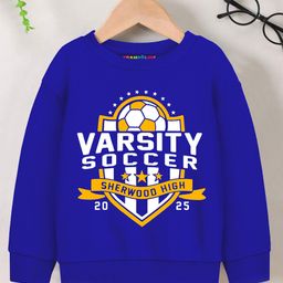 Trampoline Full Sleeves Versity Soccer Text Printed Sweatshirt - Blue-picture-36