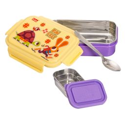 Adore Stainless Steel Lunch box with inner box and steel spoon- Purple-picture-14