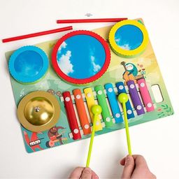 Happy Hues Musical Instruments Set- Drum Set- Xylophone & Bell Toy- Toddlers Musical Instruments Set - Percussion Instruments Set for Kids-25
