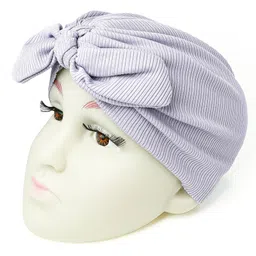 The little lookers Cotton Knot Bow Detailed Turban Cap - Lilac-picture-1