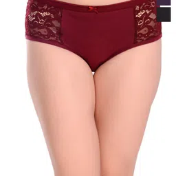 Valles365 by S.C. Pack Of 3 Hipster Briefs SDLC3MARBLPUR-S-53