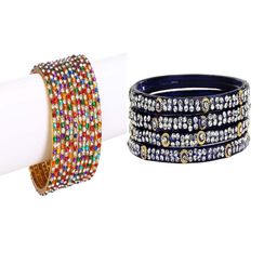 SOMIL Set Of 28 Multi Alloy Artificial Stones and Beads Antique Bangles-image-66