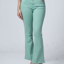 URBAN POCHE Women Cotton Bootcut High-Rise Slash Knee Jeans-image-23