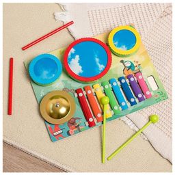 Happy Hues Musical Instruments Set- Drum Set- Xylophone & Bell Toy- Toddlers Musical Instruments Set - Percussion Instruments Set for Kids image 2