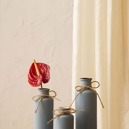 PUREZENTO 3-Pcs Grey & Brown Ceramic Bottle Vases-13