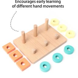 Intellibaby Wooden Twist & Stack Shapes Level 9 - Multicolor image 4