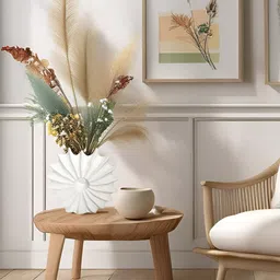 Myntra Elegant Homes White Textured Vintage Flower Vase image 2