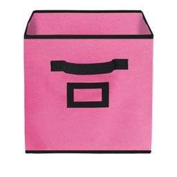 Kuber Industries Set Of 4 Pink Solid Foldable Storage Boxes With Handle image 2