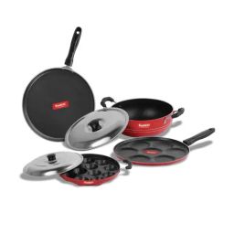 Sumeet Elegant Design Red Aluminium Cookware Set-37