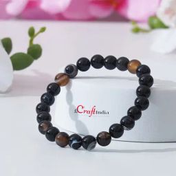 eCraftIndia Sulemani Hakik Crystal Gemstone Beaded Bracelet for Men and Women, 8 MM Beads-image-46