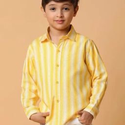 Tales & Stories Kids Yellow & White Printed Full Sleeves Shirt-picture-5