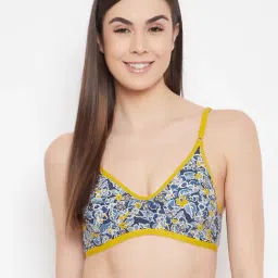 Clovia Blue & Yellow Non Wired Non Padded Full Coverage Bra-image-97