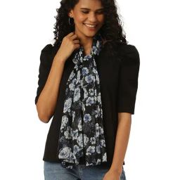 Trend Arrest Black Floral Print Scarf-image-25