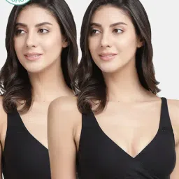 Inner Sense Black Non Wired Non Padded Nursing Bra (Pack Of 2)-picture-13