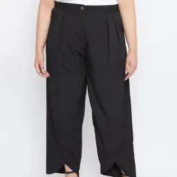 Uptownie Lite Women's Crepe Solid Plus Size Tulip Pants-picture-11