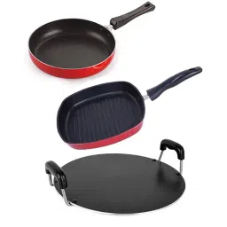 Nirlon Non-Stick Red Aluminium Gas Compatible Cookware Combo Set ( 2.6mm)-3