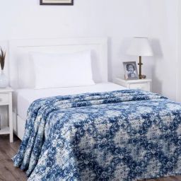 Maspar Rustic Clash Hyper Printed Blue 318 TC Cotton Blend Single Size Bed Cover-image-96