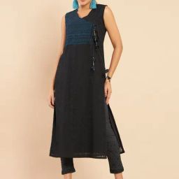 Soch Black Embroidered Straight Kurta-image-16