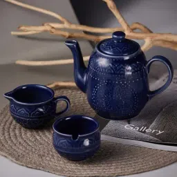 Fabindia Home 'Nilaya' Navy Ceramic Tea Set-21