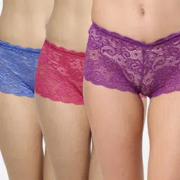 Friskers Multicolor Self Design Panty Set - Pack of 3-picture-4
