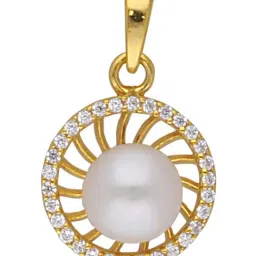 Sri Jagdamba Pearls 92.5 Sterling Silver Manya Pendant for Women-image-90
