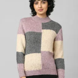 Only Multicolored Chequered Pullover-16