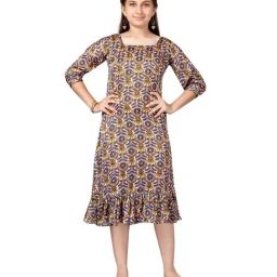 Aarika Kids Beige Printed Dress-image-51