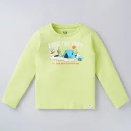 Ed-a-Mamma Kids Green Cotton Graphic Full Sleeves T-Shirt-image-30