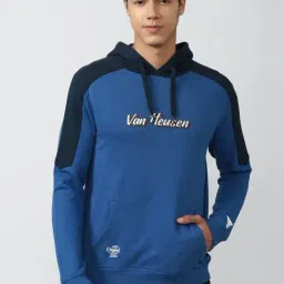 Van Heusen Denim Labs Blue Cotton Regular Fit Printed Hooded Sweatshirt-picture-22