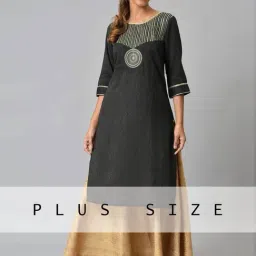 Aurelia Black Embroidered Straight Kurta-image-51