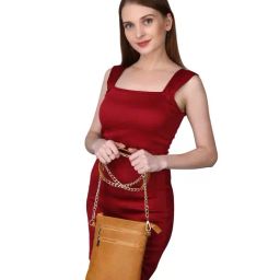 PELLE LUXUR Yellow Small Shoulder Bag-image-35