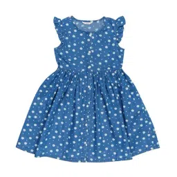 H by Hamleys Girls Blue Floral A Line Dress-image-52