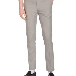 Arrow Grey Regular Fit Flat Front Trousers-image-24