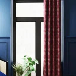 Bianca ANTELLIA GLITTER Maroon Polyester 9 Ft. Long Door Curtain-image-32