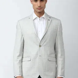 Van Heusen Grey Slim Fit Checks Blazer-image-72