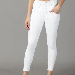 SHOWOFF White Skinny Fit High Rise Jeans-image-45