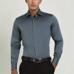 Allen Solly Grey Cotton Regular Fit Checks Shirt-image-95
