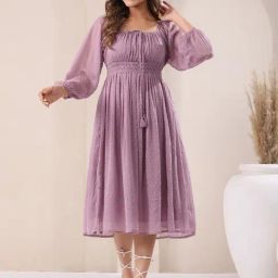 Janasya Purple Self Dress-image-21
