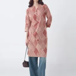 Utsa by Westside Rust Printed Cotton Straight Kurta-picture-10