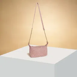 Forever Glam by Pantaloons Pink Quilted Medium Sling Handbag-image-60
